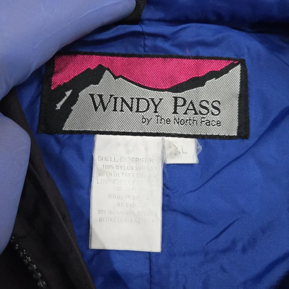 Vintage‎ The North Face Windbreaker Jacket Mens XL Blue Windy Pass Hooded USA